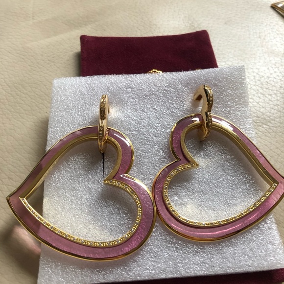 Cristina Sabatini Pink Amoroso Heart ❤️ earrings - Picture 2 of 8